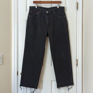 Levi's 550 Classic Rigid Relaxed Fit Straight Leg Raw Hem Jeans Black 36 x 30